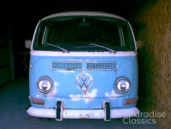Blue/White 1972 Volkswagen Bus