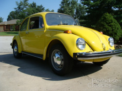 Yellow 1974 Volkswagen Beetle