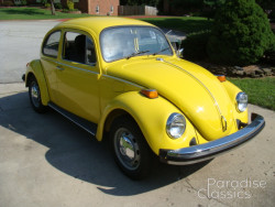 Yellow 1974 Volkswagen Beetle