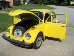 Yellow 1974 Volkswagen Beetle