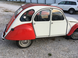 White with Red 1986 Citroen 2CV